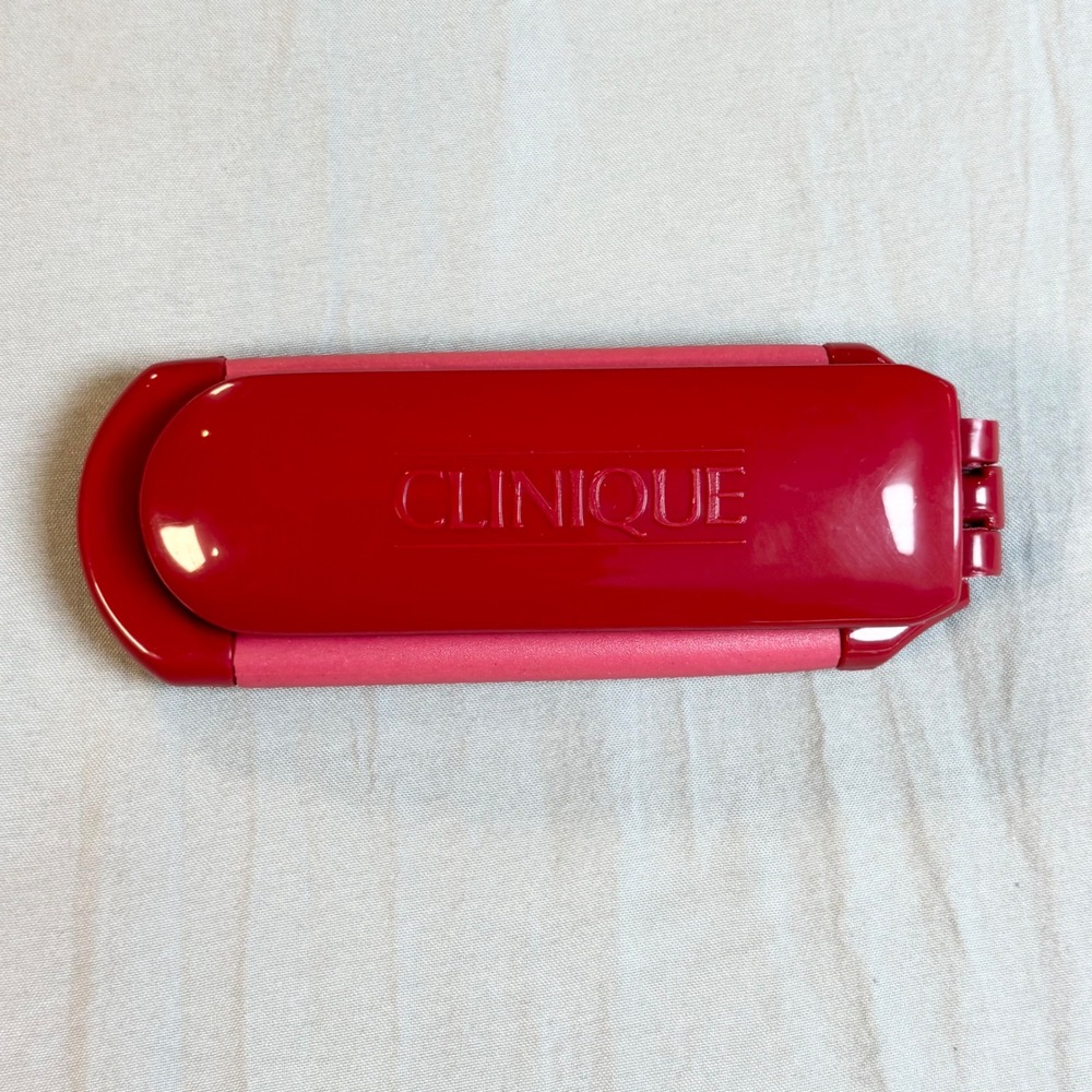 Vintage Clinique Folding Hair Brush red  travel pop up